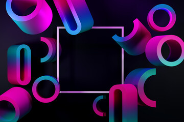 3D rendering geometric unique Backgrounds for posters and flyers or print packaging and product design.