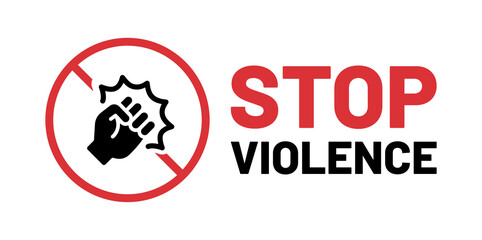 Stop violence icon on white background. - obrazy, fototapety, plakaty
