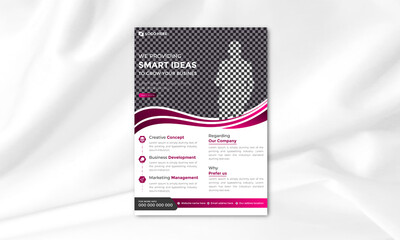 Professional Creative Corporate Smart Idea Business Flyer Brochure Template Design, Geometric shape abstract business flyer, vector template design with a triangle. Brochure design, cover,  annual rep