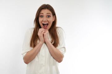 girl on white background