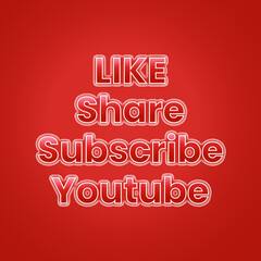Realistic Youtube like share subscribe Editable Text Effect Design Vector