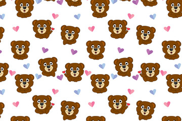 cute bear animal cartoon pattern