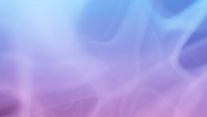 3D Rendering of light wavy smoke with soft blue and violet light background. 