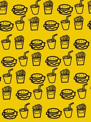 Hamburguers and drink 