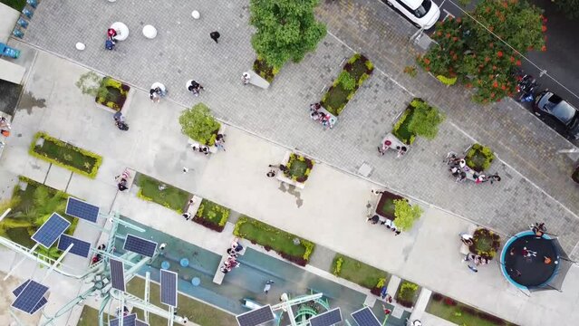 Parque de diversiones desde el aire