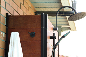 backyard outdoor poolside shower