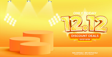 1212 shopping day festival flyer and banner text effect