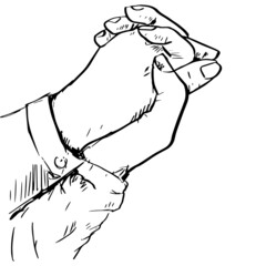  Couple in love hold hands sketch 