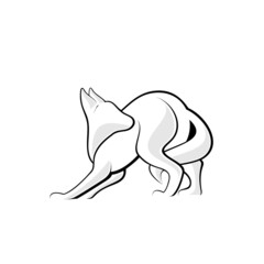fox shaped line design logo