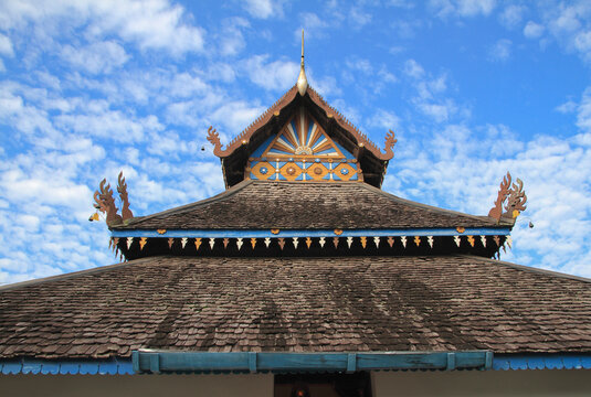 View Ancient Thai Lanna temple at Wat Ton Laeng,Nan, thailand