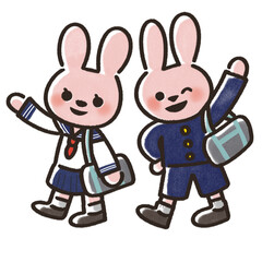 うさぎの学生の友達