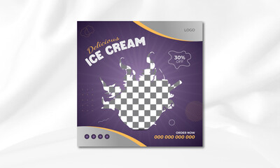 Summer Special delicious  Yummy ice cream social media Banner post design template
