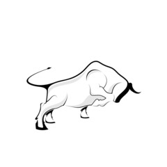 icon outline bull logo design