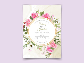 Elegant floral wedding invitation card template