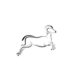 outline goat logo design