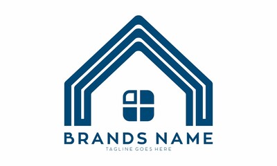 Elegant house real estate logo design