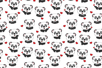 cute panda animal cartoon pattern