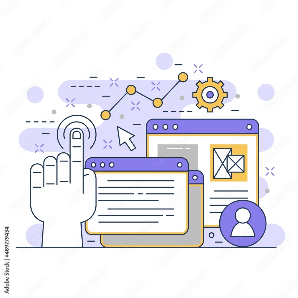Poster ui ux interface concept website illustration design 1