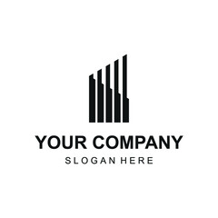 Modern building logo vector for real estate company