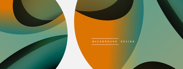 Creative geometric wallpaper. Minimal abstract background. Circle and wave composition vector illustration for wallpaper banner background or landing page