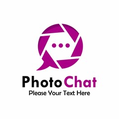 Photo with chat logo template illustration