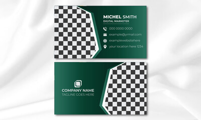 Creative Modern Professional Corporate Clean Minimalist Stylish And Elegant Business Card Vector Template Design with photo