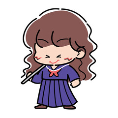 平成レトロな女番長のファンシーイラスト