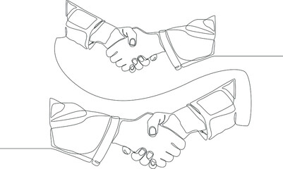 A professional business man shake hand together after successful his work. Meeting. International meeting. Vector illustration.