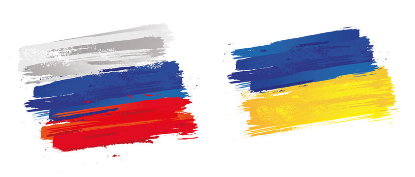 drapeau russe et ukraine