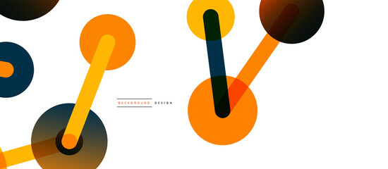 Abstract background. Round dots connected by lines. Trendy techno business template for wallpaper, banner, background or landing