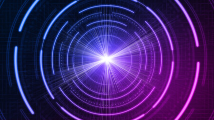 Neon glow Vortex coil technology space sense poster background