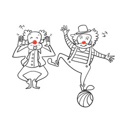 hand drawn doodle clown illustration isolated vector