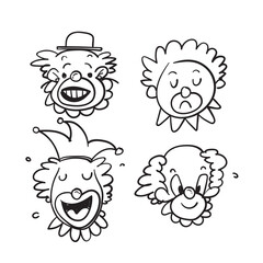 hand drawn doodle clown illustration isolated vector