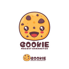 cookie cartoon mascot, with a happy expression, suitable for, logos, prints, stickers, etc