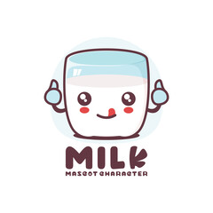 milk cartoon mascot, suitable for, logos, prints, stickers, etc