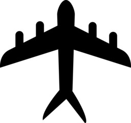 Plane icon. Simple glyph, flat vector of transport icons for, website or mobile application.eps