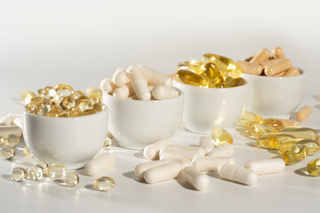 Food supplement oil filled fish oil, omega 3, omega 6, omega 9, vitamin A, vitamin D, vitamin E,...