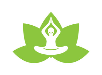 Meditation yoga position sit in the nature yoga logo