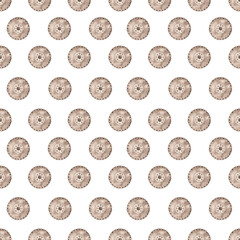 Watercolor seamless pattern with monster truck wheels on a white background