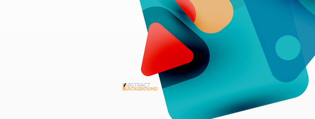 Primitive geometric shapes - line, triangle, square and circle composition. Vector geometric minimal abstract background for wallpaper, banner, background, landing page