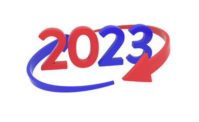 New Year 2023 Creative Design Concept - 3D Rendered Image	

