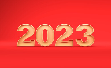 New Year 2023 Creative Design Concept - 3D Rendered Image	
