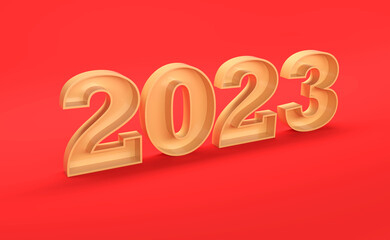 New Year 2023 Creative Design Concept - 3D Rendered Image	
