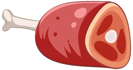 Isolated meat bone in cartoon style