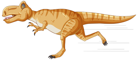 Cartoon tyrannosaurus rex in running pose