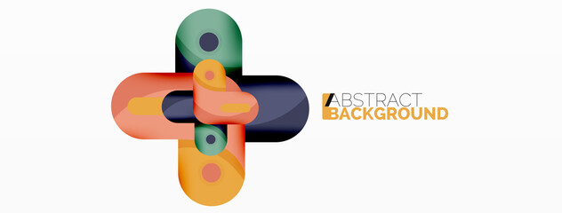 Creative geometric wallpaper. Round arrow shape minimal geometric background. Techno business template for wallpaper, banner, background or landing