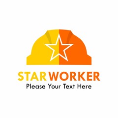 Star worker logo template illustration