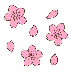 Fototapeta premium 桜の花 手描き風
