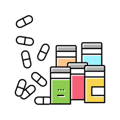 pills homeopathy containers color icon vector illustration