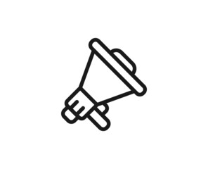Megaphone icon concept. Modern outline high quality illustration for banners, flyers and web sites. Editable stroke in trendy flat style. Line icon of megaphone